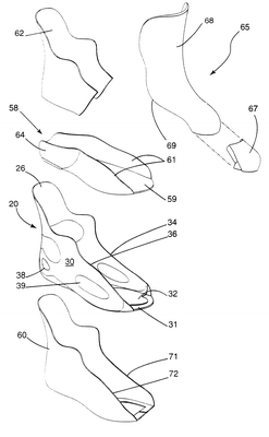 Patent US6499233 — Sport footwear construction — Figure 1