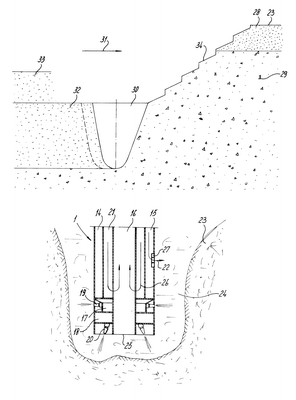 Patent US6499239 — Method for extracting and grading sand — Figure 1