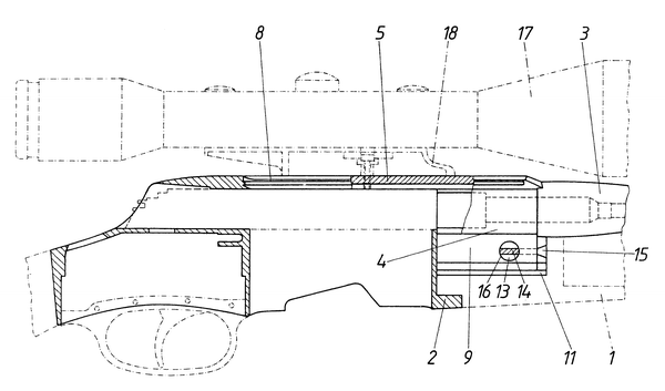 Patent US6499246 — Firearm — Figure 1